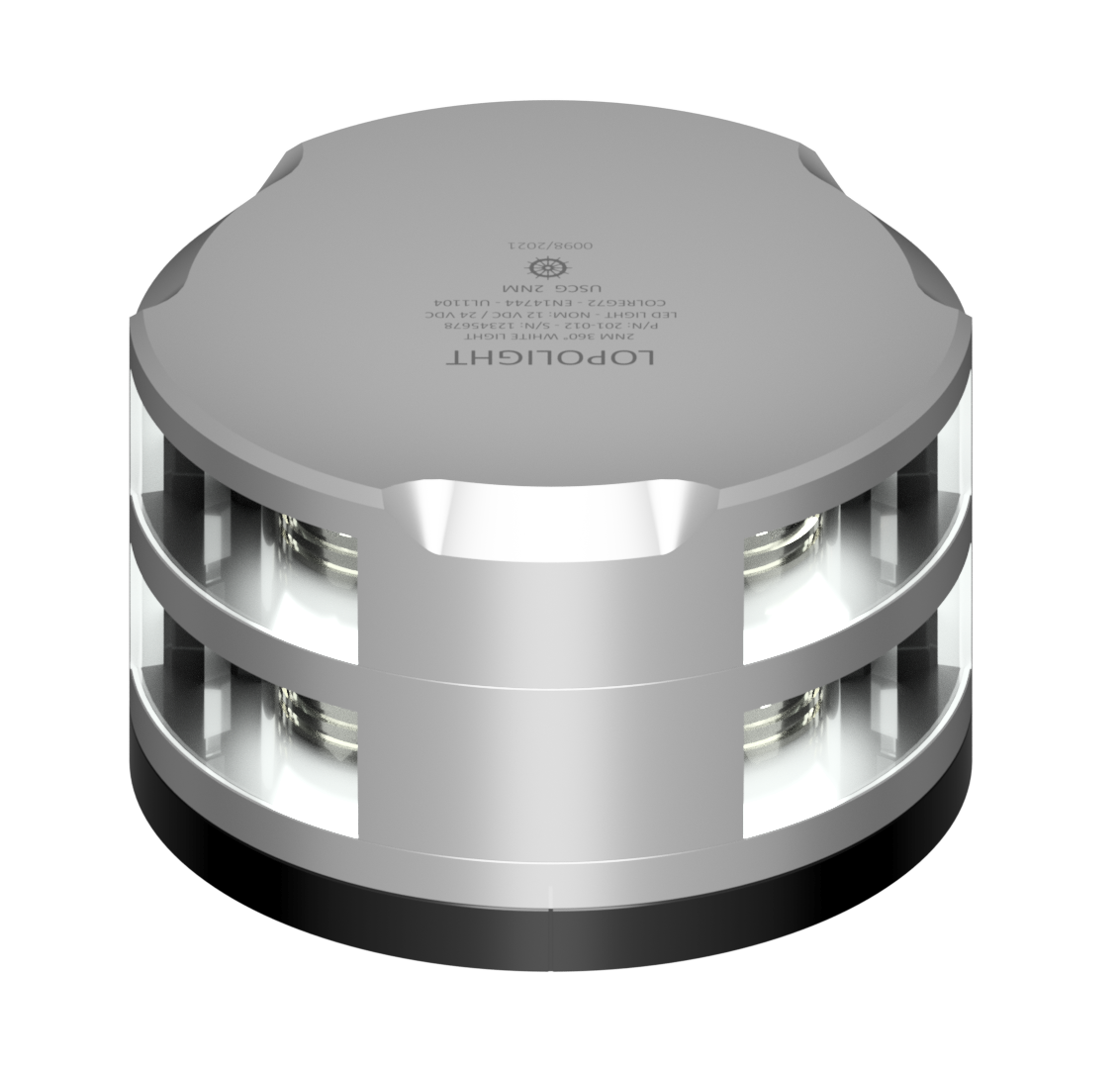 2nm 360° White, Double, silver w/FB base